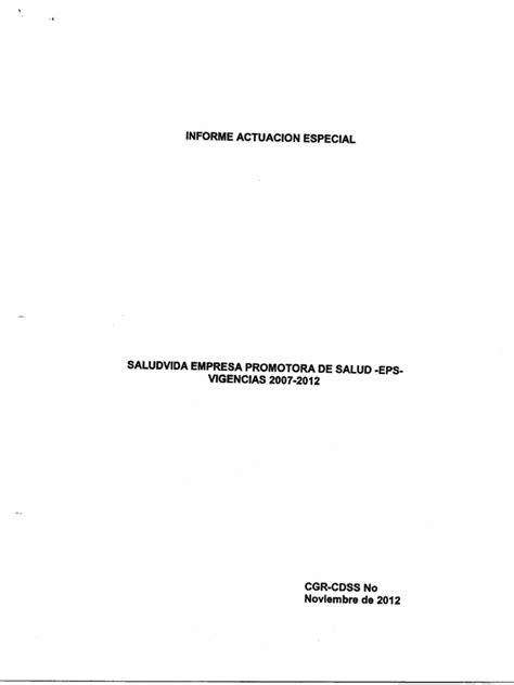 Saludvida Empresa Promotora de Salud Eps 2007-2012 | PDF ...
