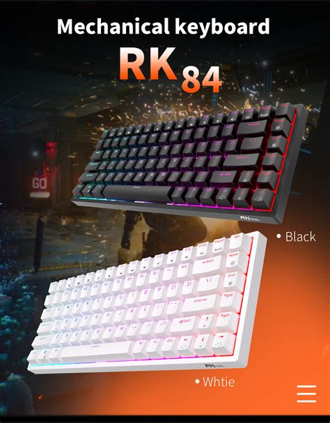 Royal Kludge Rk Tri Mode Hot Swappable Rgb Backlit Bluetooth G Mechanical Keyboard Rk