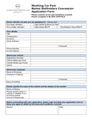 Fillable Online Market Stallholders Validation Concession Application