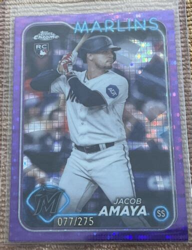 Jacob Amaya Topps Chrome Rc Purple Refractor D