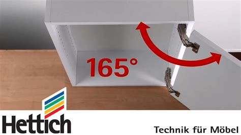 Opening angles of concealed hinges: Do-It-Yourself with Hettich - YouTube