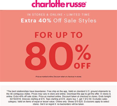 Charlotte Russe February 2021 Coupons And Promo Codes