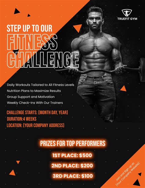 Free Gym Fitness Challenge Flyer Template - Edit Online & Download ...