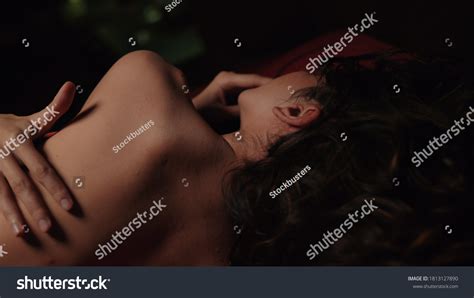 Closeup Naked Woman Lying Bed Dark Stock Photo Shutterstock