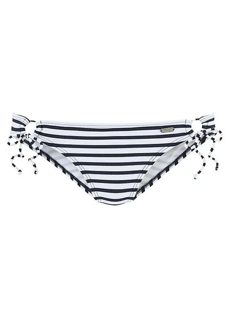 Navy Stripe Navy Bikini Briefs By Venice Beach Swimwear