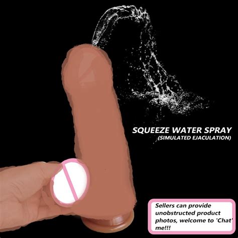 Penis Squirting Dildo Realistic Big Huge Anal Strapon Lesbian Dildos Squeeze Water Adult Sex Toy