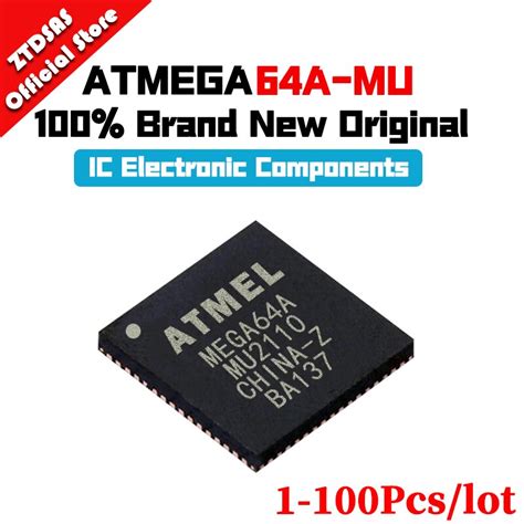 New Original 1 100pcs Atmega64a Mu Atmega64a Atmega64 Atmega Ic Mcu Qfn