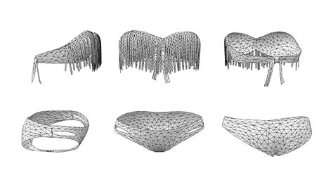 D Model Fringe Bandeau Top And Bikini Swimwear Vr Ar Low Poly Cgtrader