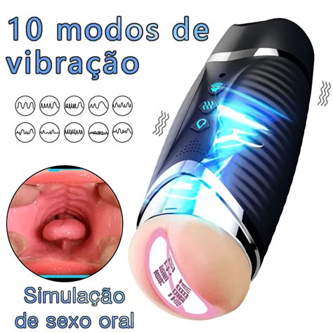 2 em 1 dispositivo de Vagina masturbação macho inteligente Vibrador