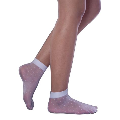 Meia Feminina Soquete Poá Preta Fio Loba Lupo Bra Lingerie