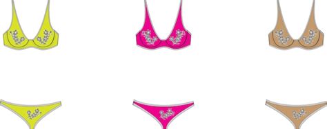 Modèle D illustration Vectorielle De Dessin Technique De Croquis Plat De Bikini Imprimé