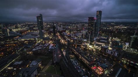 185 Manchester skyline at night Stock Video Footage - 4K and HD Video ...