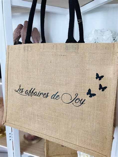 Cabas En Jute Personnalis Texte Personnaliser Sac Cabas Etsy