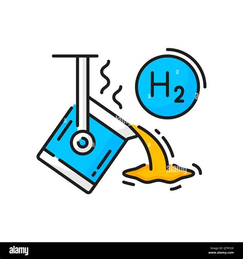 Hydrogen Color Icon H2 In Heavy Industry And Metallurgy Vector Green Energy Symbol Hydrogen