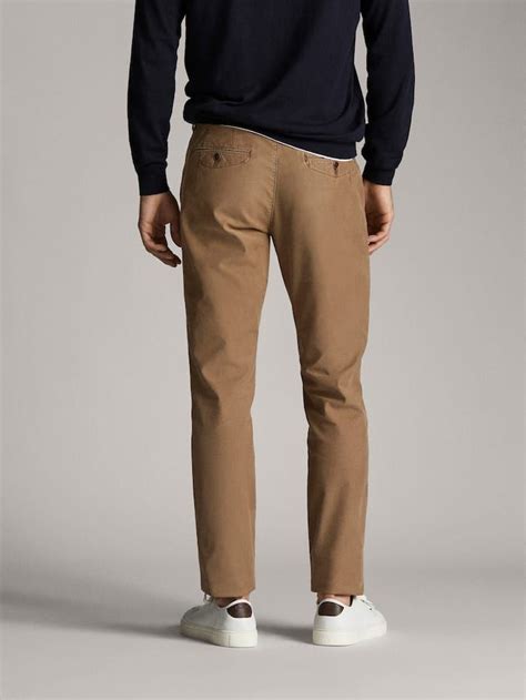 Slim Fit Cotton Chino Trousers Men Massimo Dutti Slim Fit Chinos