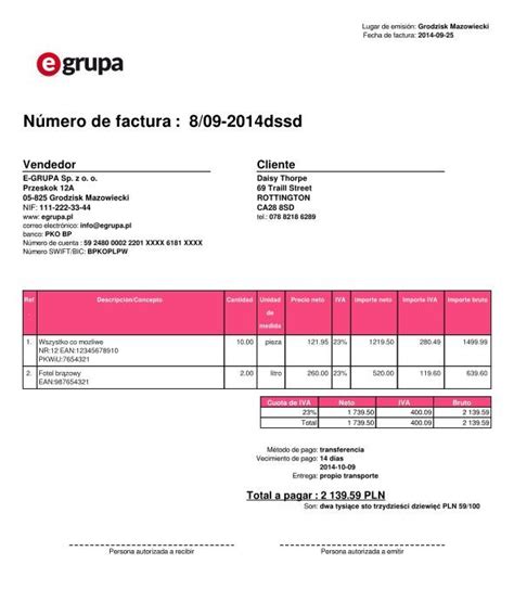 Faktura po hiszpańsku - afaktury.pl | Info, Periodic table