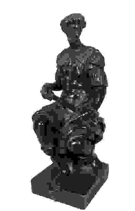 Cast Bronze Sitting Roman In Armour Sculpture Auction