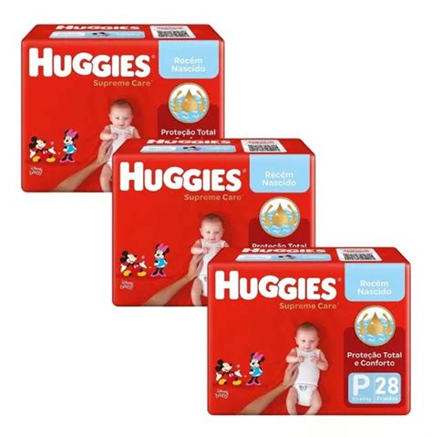 Kit Pacotes De Fraldas Huggies Supreme Care Rec M Nascido Frete Gr Tis