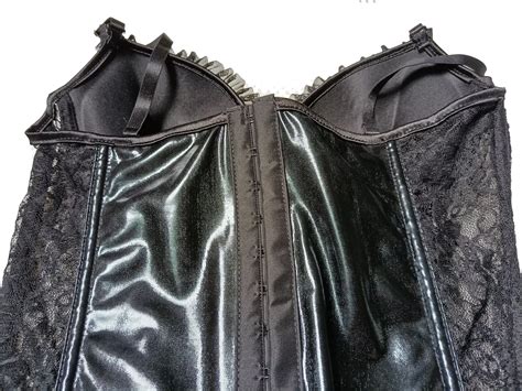 Temptation Leather Lingerie Sexy Corset Mesh Slip