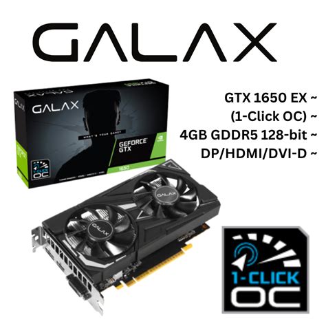 Jual Vga Galax Geforce Gtx 1650 Ex 1 Click Oc 4gb Gddr5 128 Bit Dual