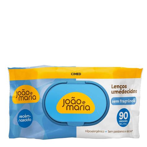 Marca De Lenço Umedecido - Lenço Umedecido João e Maria sem Fragrância 90 Unidades - Drogarias Pacheco