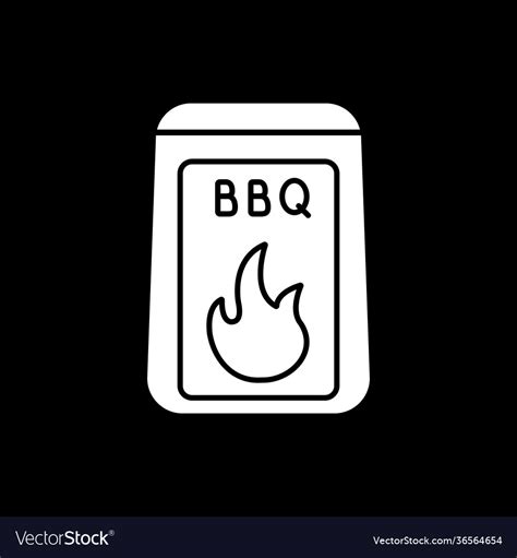 Barbecue Starter Supply Dark Mode Glyph Icon Vector Image