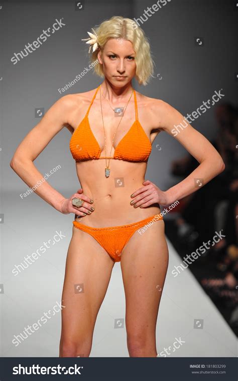 Attractive Bikini Model Walking Runway Wearing Stock Photo Shutterstock