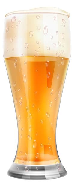 Maquette De Verre à Bière Mousse De Boisson Blonde Réaliste Isolée Sur Fond Blanc Vecteur Premium