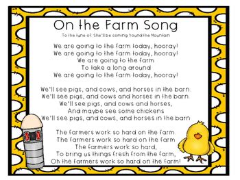 On the Farm Song by Little Owl Academy | Teachers Pay Teachers