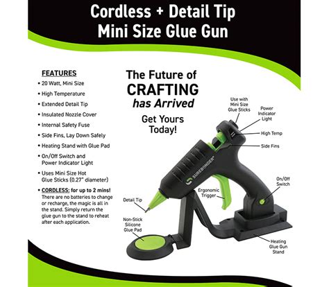 Cordless Corded High Temperature Mini Hot Glue Gun With Detail Tip Watt Cl F