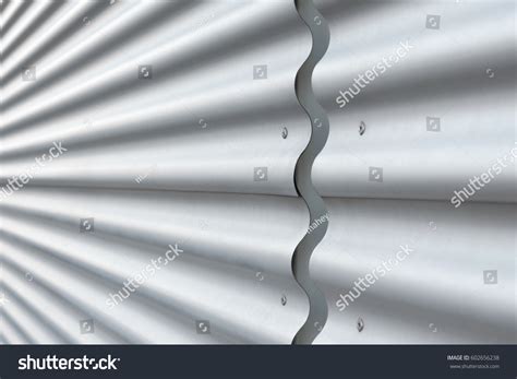 wall cladding corrugated panels modern wall stock photo