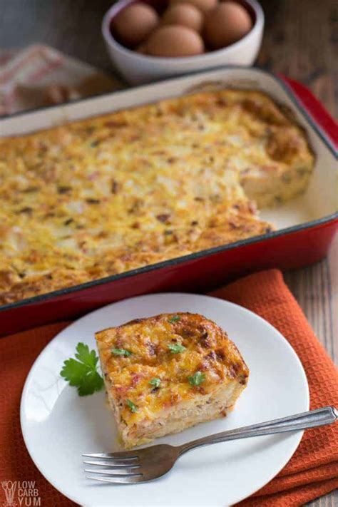 Low Carb Breakfast Casserole with Bacon to Make Ahead - Low Carb Yum