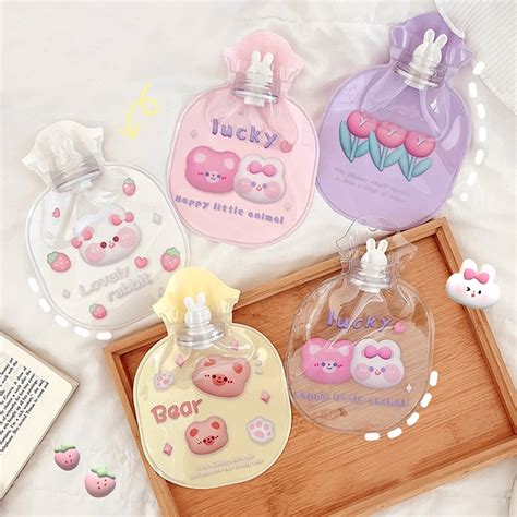 Mini Cartoon Transparent Hot Water Bag Portable Lovely Pvc Warm Water Bag Shopee Philippines