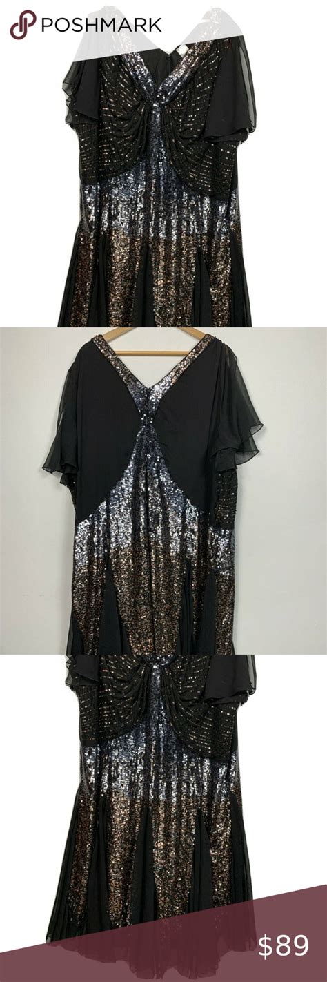 Plus Size~sequin Beaded Great Gatsby Dress Great Gatsby Dresses Black Gold Sequin Dress Dresses