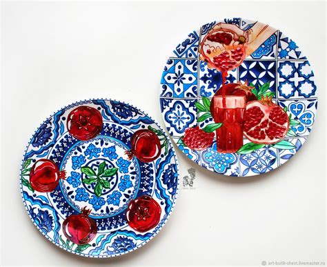 Декоративная тарелка "Гранатовый сок" декор на стену в интернет ...