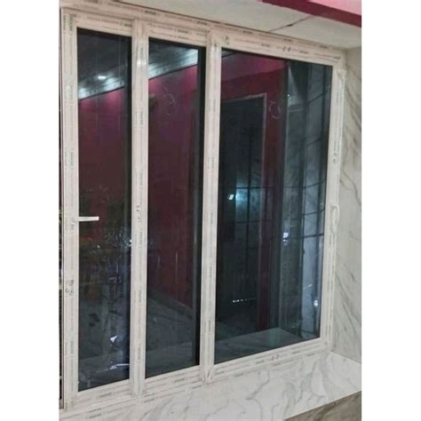 Polished 3mm Aluminium Glass Sliding Window For Office Glossy At Rs