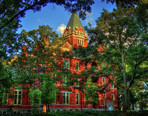 georgia tech tech tower sunset  ga tech administration building