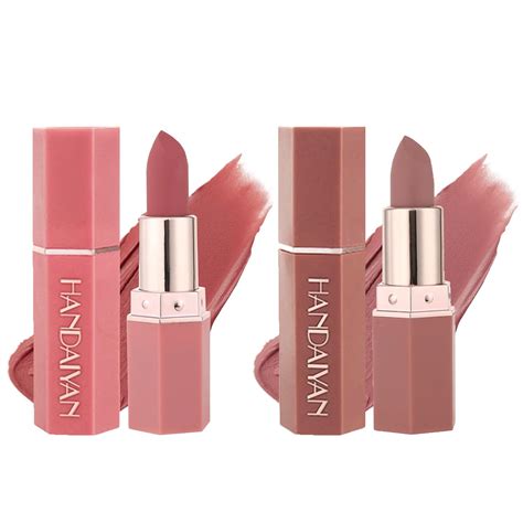 Cahiuyoa Unidades De L Piz Labial Mate Color Nude Terciopelo Suave Impermeable De Larga
