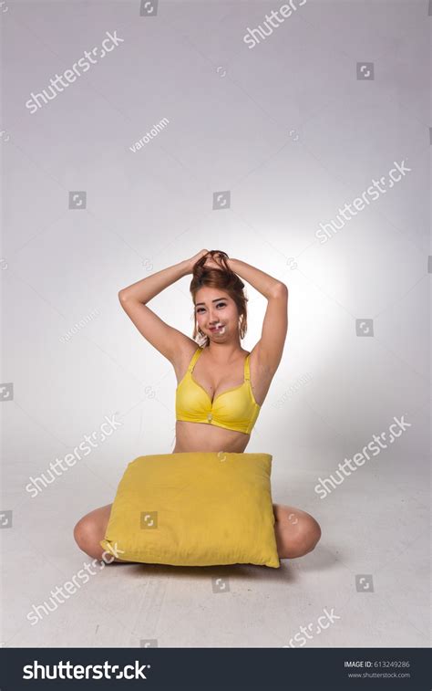 Sexy Asian Woman White Lingerie On Stock Photo 613249286 Shutterstock