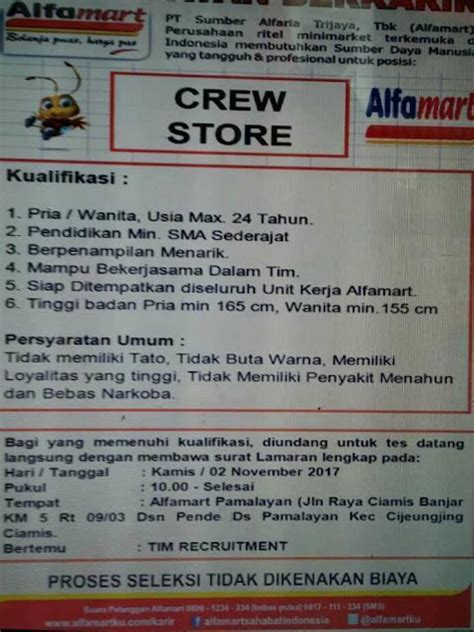 Lowongan Kerja Di Alfamart Ciamis Top Loker