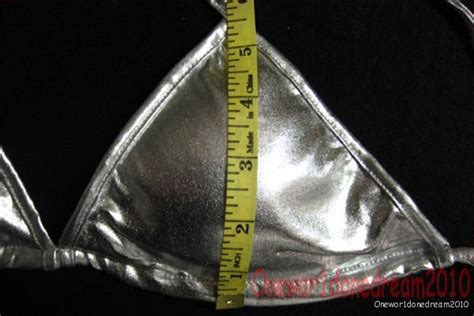 New Hot Sexy Shiny Silver Metallic Bikini Set Swimsuit Lingerie BIN