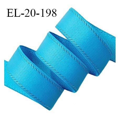 Elastique 19 Mm Lingerie Haut De Gamme Couleur Bleu Pacifique Doux Au Toucher Allongement 40