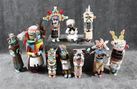 Lot Collection Of Ten Native American Kachina Dolls