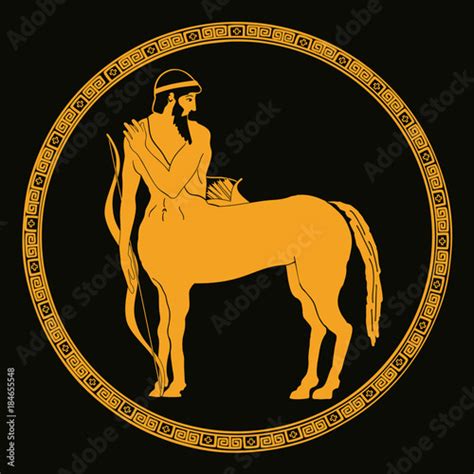 Mythical Creature Centaur With A Bow And Arrows Vector Vintage Greek