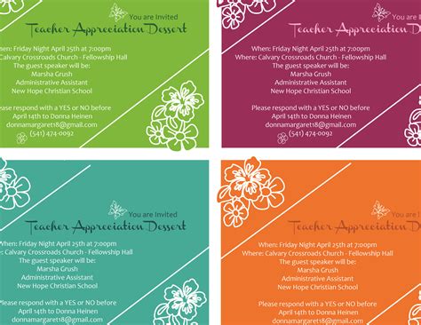 Teacher Appreciation Invitation