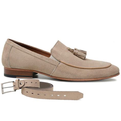 Sapato Social Nude Bambolim Em Couro Cinto De Couro Madok