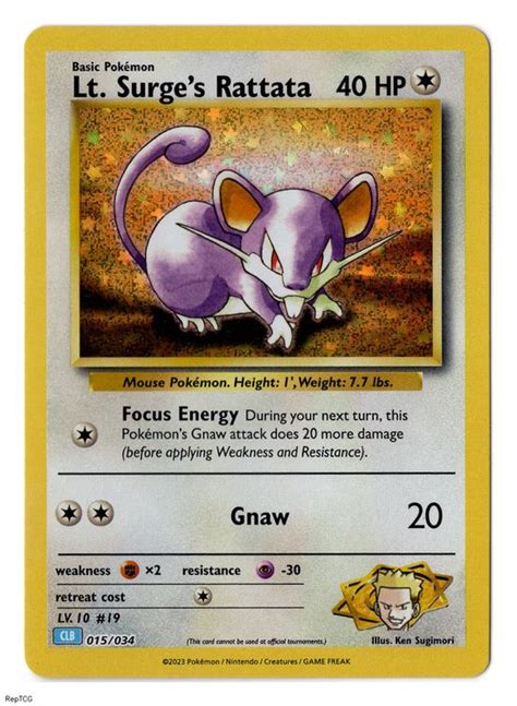 TCG Classic Collection Lt Surge S Rattata Holo 015 034 Kaufen Auf