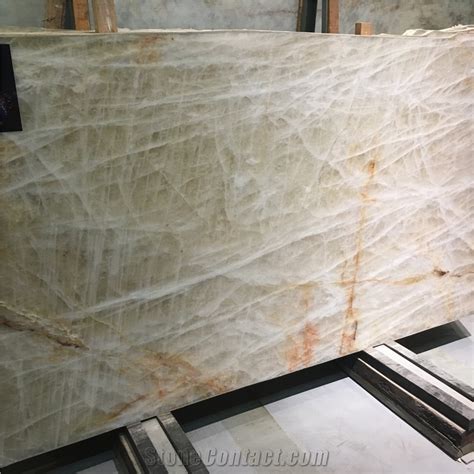 White Cristallo Quartzite Slabs from China - StoneContact.com