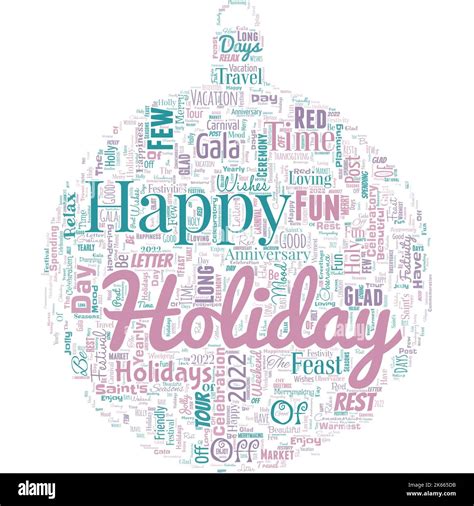 Big Word Cloud In The Shape Of Ball With Words Happy Holidays Greeting