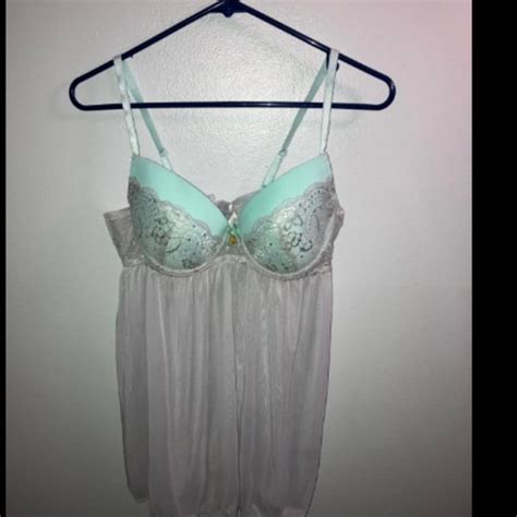 Jessica Simpson Intimates Sleepwear Jessica Simpson Green Gray Babydoll Lingerie Top